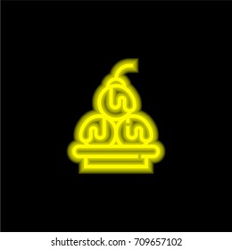 Bread roll yellow glowing neon ui ux icon. Glowing sign logo vector