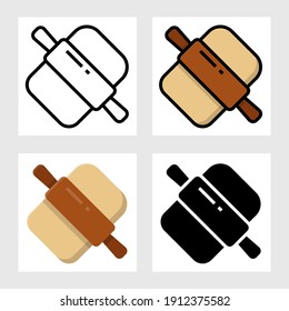 bread roller icon vector design in filled, thin line, outline and flat style.