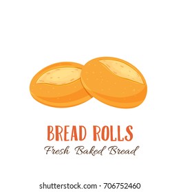 Bread rolls icon for bakery shop or food design. Vector illustration.