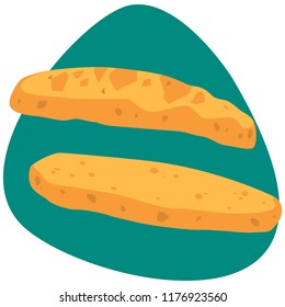 Bread rolls sliced for sandwiche on green background