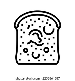 bread rotten food line icon vector. bread rotten food sign. isolated contour symbol black illustration