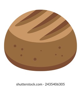 Bread round icon isometric vector. Crouton food cooking. Petite slice