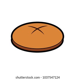 bread round loaf served as a meal accompaniment vector illustration