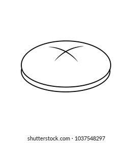 bread round loaf served as a meal accompaniment vector illustration outline design