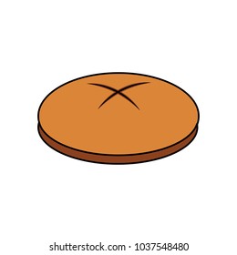 bread round loaf served as a meal accompaniment vector illustration