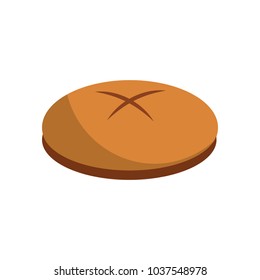 bread round loaf served as a meal accompaniment vector illustration