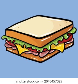 bread sandwich cartoon vector illustration