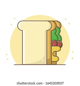 Bread Sandwich Icon Design Vector