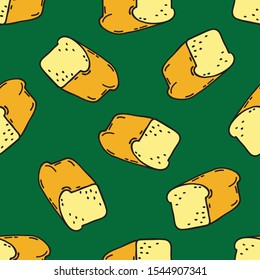 bread seamless doodle pattern, vector illustration