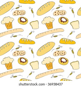 bread seamless pattern brown tan cut pastry chocolate nutrient dining pure healthy eating set feeding science skin cookie series fresco picture artwork art layer painting pick drawing nourishment maiz