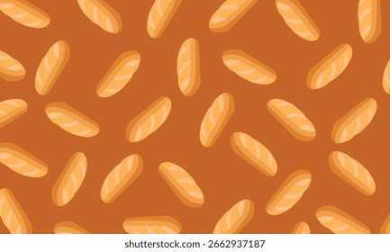Pan sin patrón. Patrón de pan delicioso. Ilustración de comida sin fisuras. Para el Fondo de pantalla, textiles, fondos, Sitios web, postales, publicidad, papel del regalo, decoración de la panadería