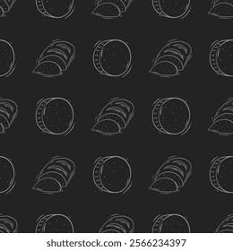 bread seamless pattern. doodle bakery pattern. bakery background