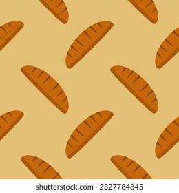 bread seamless pattern flat design vector illustration