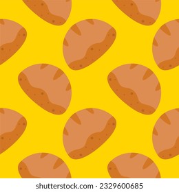 bread seamless pattern vector illustration isolated on color background