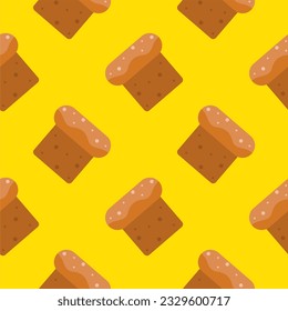 bread seamless pattern vector illustration isolated on color background