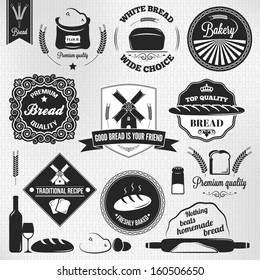 bread set bakery vintage labels