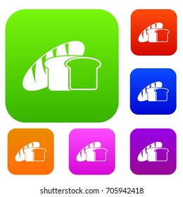 Bread set icon in different colors isolated vector illustration. Premium collection