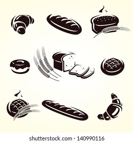 Bread set. Vector