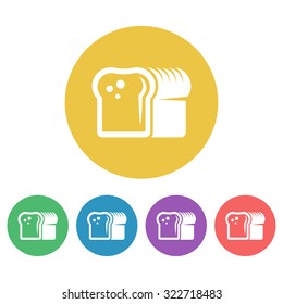 Bread set of vector colored round icons