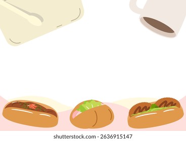 Bread Shop Frame with Coffee and Tray
