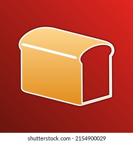 Signo de pan. Icono de gradiente dorado con contornos sobre fondo recto. Ilustración.