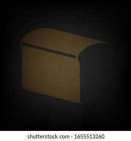 Bread sign. Icon as grid of small orange light bulb in darkness. Illustration.