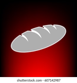 Bread sign. Postage stam or old photo style on red-black gradient background.