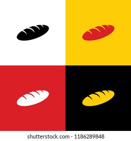 Bread sign. Vector. Icons of german flag on corresponding colors as background.