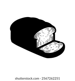 Bread silhouette icon vector design.

