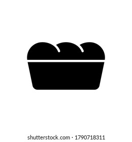 Brot, Silhouette. Umrisssymbol für rechteckiges Brot. Schwarze, einfache Illustration von Backwaren. Bakeshop-Logo. Flaches, isoliertes Vektorbild auf weißem Hintergrund