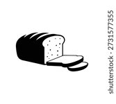 bread silhouette vector illustration black