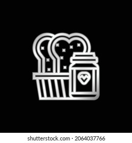 Bread silver plated metallic icon