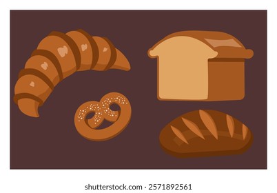 Bread simpel and cute flat illustration