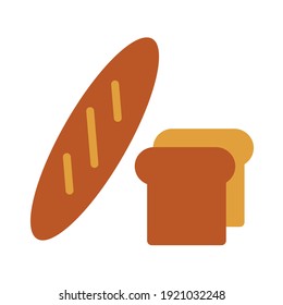 Bread Simple food icon in trendy style isolated on white background for web apps and mobile concept. Vector Illustration. EPS10