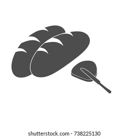 Bread simple icon. Monochrome illustration.