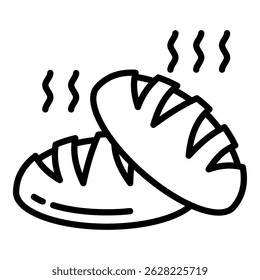 Coleção de Ícones de Vetor Simples de Pão