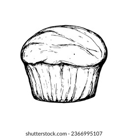 Bread sketch. Vector hand drawn realistic bakery product isolated on white background.
