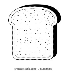 bread slice in black dotted silhouette on white background