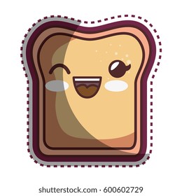 bread slice delicious food cartoon character