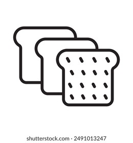 Bread slice icon Black line art vector logo