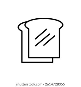 Bread slice icon black and white vector sign