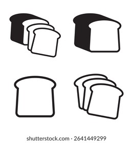 Bread slice icon. Bread icons.