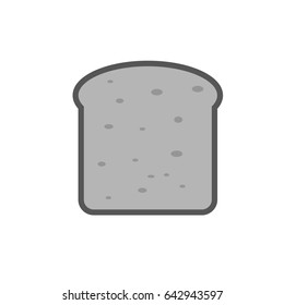 Bread slice icon. Isolated. Flat design. Vector illustration.