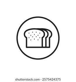 Bread slice icon Simple thin outline