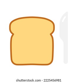 Bread slice icon. Bread toast for sandwich. Vector illustration, isolated on a white background.