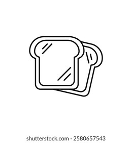 Bread slice icon Vector logo set flat