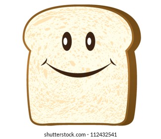 Bread slice isolated on white, vector