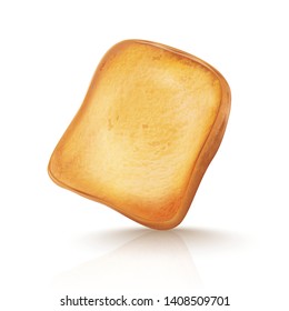 Bread of slice isolated on white background. Realistic vector in 3d illustration. Food concept.