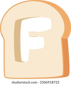Bread Slice Letter Alphabet Vector Element