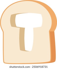 Bread Slice Letter Alphabet Vector Element